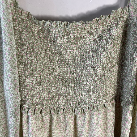 Aritzia Wilfred Tempest Mini Dress SZ XL In Birch Marsh Green Romantic Feminine - Picture 9 of 14